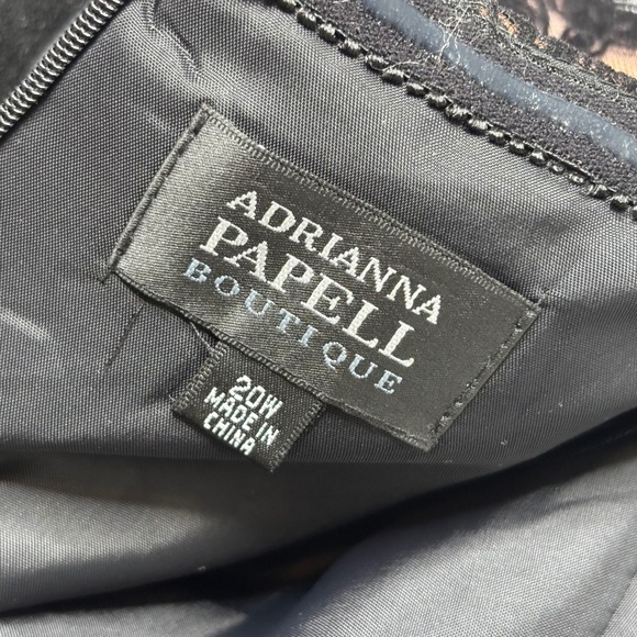 Adrianna‎ Papell Dress Womens Size 20W Black Lace Strapless Blue Evening Party - Picture 11 of 14